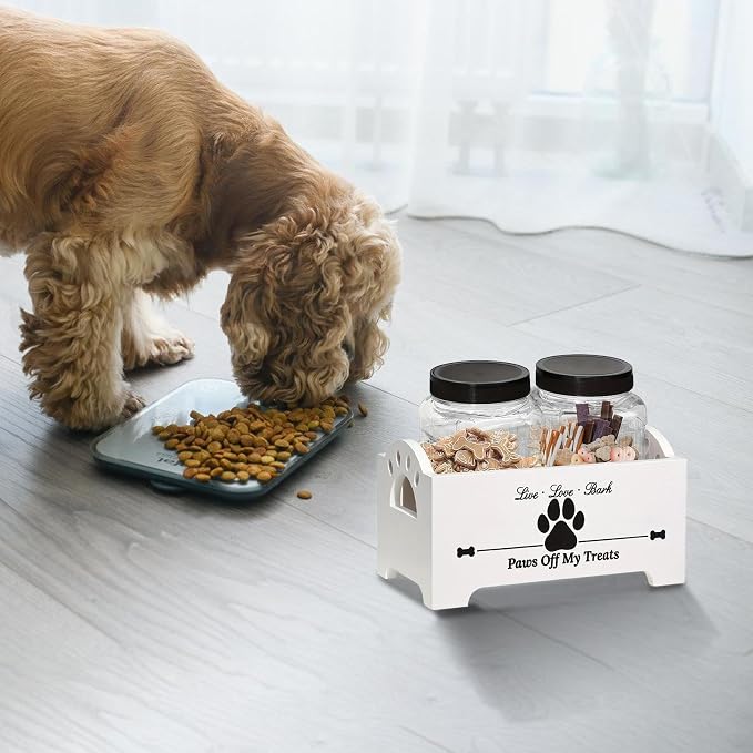 Dog Treat Container Multifunctional Airtight Pet Food Storage Container | Snacks Cat Cookie Jar Dog Stuff Organizer for Kitchen Counter