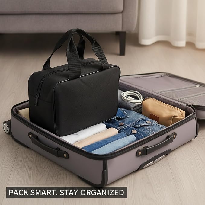 Oxford Cloth Storage Bag, Structured Packing Organizer for Travel Gear and Toiletries, 11.8 x 4.3 x 7.9 Inches (1 PC)
