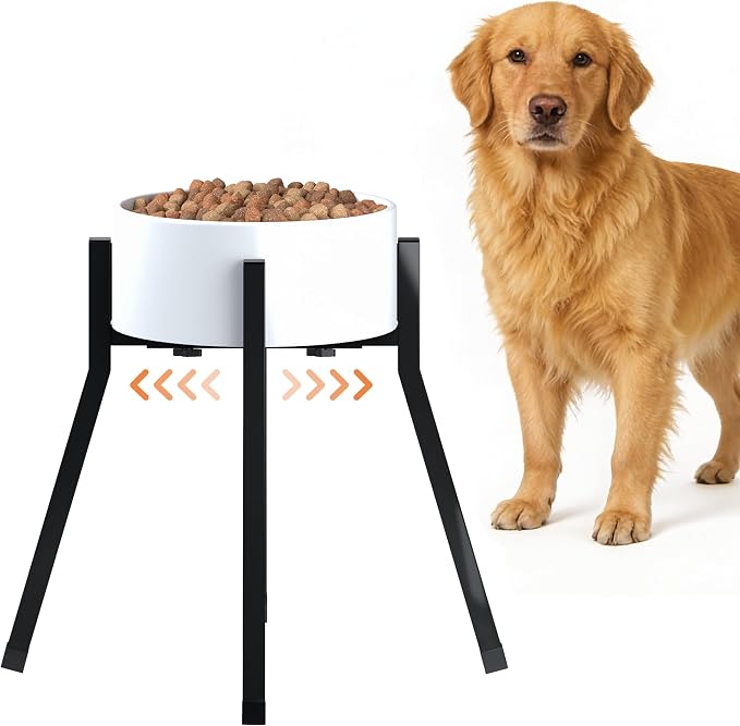 Piskyet Raised Dog Bowl Stand with Adjustable Width 6-8"(Bowl Not Included) | Single Food and Water Stand Feeder,Adjustable Elevated Dog Bowl for Small Sized Dogs