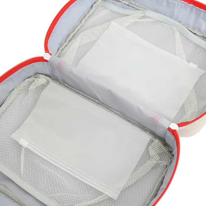 First Aid Bag Empty First Aid Kit Bag Travel Medical Pouch Camping Medicine Emergency Trauma Organizer Bags Portable for Outdoor Riding Working Car Nurse Pet Dog Cat Horse (Red)