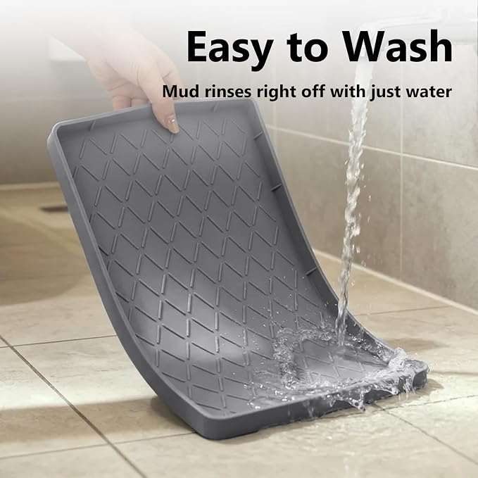 Mateeylife Under Sink Mat Kitchen Waterproof, Silicone Sink Tray 22"X31" | Under Sink Organizer Cabinet Shelf Protective Liner, Multi-use Silicone Mat for Boot Tray & Litter Mat, Dark Grey