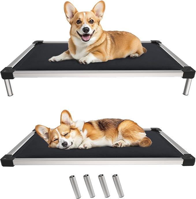 FXW TitanNest Padded Chew-Proof Elevated Dog Bed for Medium Dogs | Easy to Clean, Pre-assembly Raised Cot, Indoor/Outdoor/Camping, 41 x 27 x 5.0in