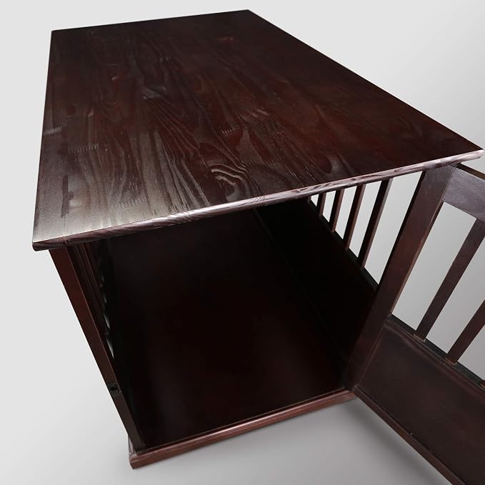 Casual Home Wooden Large Pet Crate, End Table, Espresso, 24 x 36.5 x 29.5 in