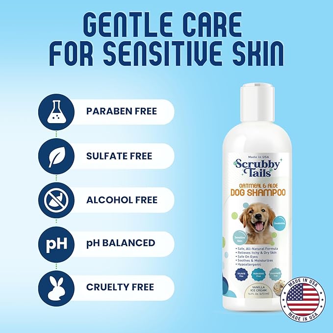Organic Dog Shampoo - Puppy Oatmeal Shampoo for Itchy Skin Relief - Hypoallergenic for Sensitive Skin, for Groomers & Professionals, Made in USA, 1 Gallon (Lavender)
