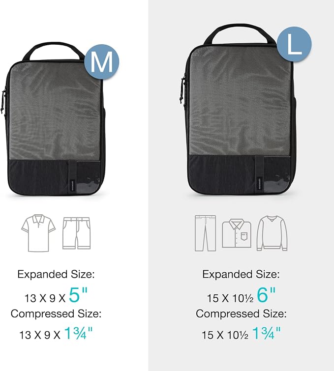 BAGSMART Compression Packing Cubes for Travel Essentials | 14 Set /6 Set /4 Set/2 Set, Lightweight, Durable