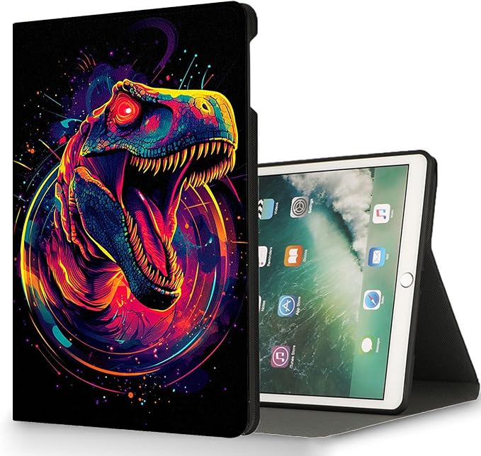 for Microsoft Surface Pro 7 Plus,Surface Pro 7/6/5/4 12.3" Tablet Case,Auto Wake/Sleep,Adjustable Stand Protective Cover - Dinosaur