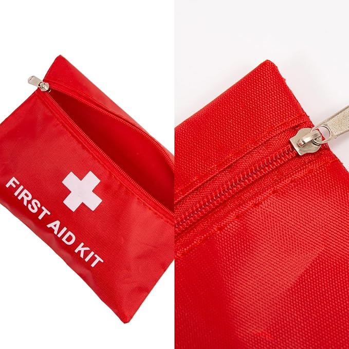 First Aid Bag Empty,Mini First Aid Pouch Empty,Mini First Aid Kit Bulk,Zipper Pouches for Emergency,Travel and Outdoor (Red 6 Pack, 4.3 * 6.3 inch)