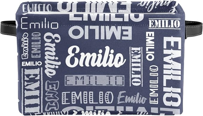 Personalized Toy Box Storage Bins for Boys Girls with Name, Kids Custom Storage Basket Cubes Organizer with Handles, Shelf Closet Storage Baskets Bin Customized Gift, 1 Pack