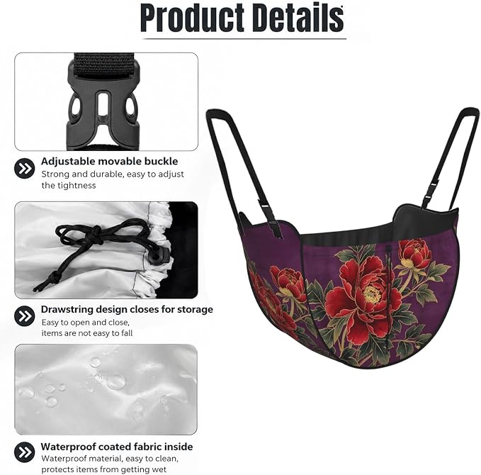 Dark Purple Flower Car Seat Organizer-Backseat Storage Bag for Travel | Waterproof Durable. Holds Snacks Gear Essentials. Fits Most Cars.
