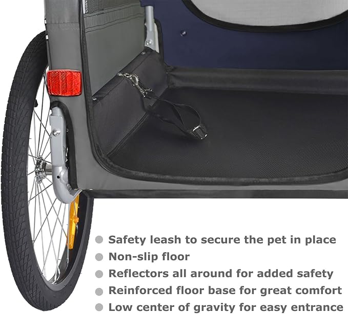 DOGGYHUT® Premium Large Pet Bike Trailer & Stroller Up to 77 lbs (Blue) | Bicycle Trailer for Small Medium or Large Dogs, Dog Bicycle Carrier, Low Center of Gravity, Folding Frame Cart