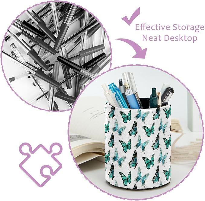 Butterfly Retro Pen Holder Cup for Desk, Pencil Cup Holder for Desk Office Pen Organizer