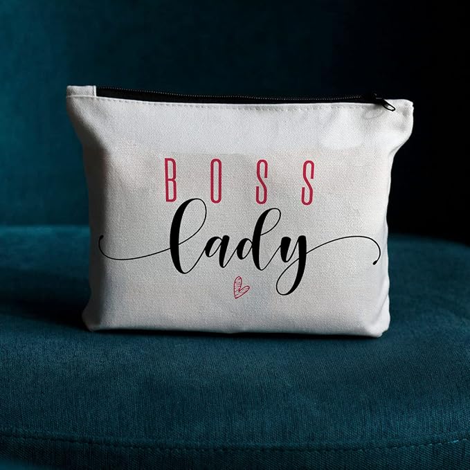 Boss Gifts for Women Makeup Bag, Best Boss Lady Gifts Cosmetic Bags | Bosses Thank You Appreciation Retirement Birthday Gifts for Woman Friend Coworkers Supervisor Manager Travel Toiletry Bag