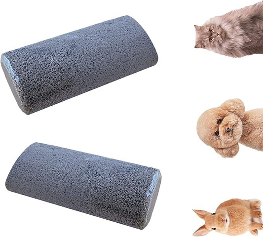 Pet Hair Remover - Pumice Stone for Dog Hair Removal,Cat Hair Remover Brush for Furniture,Couch and Carpet(2 Pack) Grey