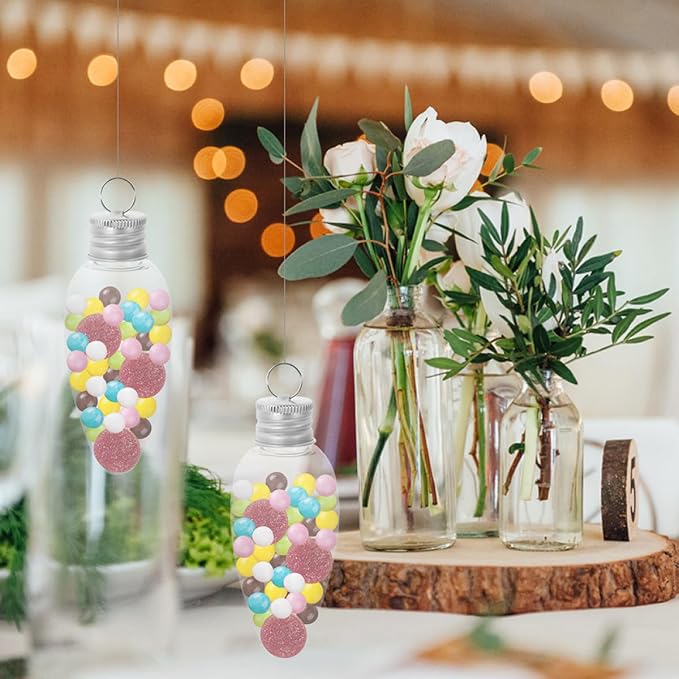 BESPORTBLE 20pcs 35ml Bulb Shaped Candy Bottles Pet Material Christmas Candy Containers Party Favor Storage for Holiday Decorations