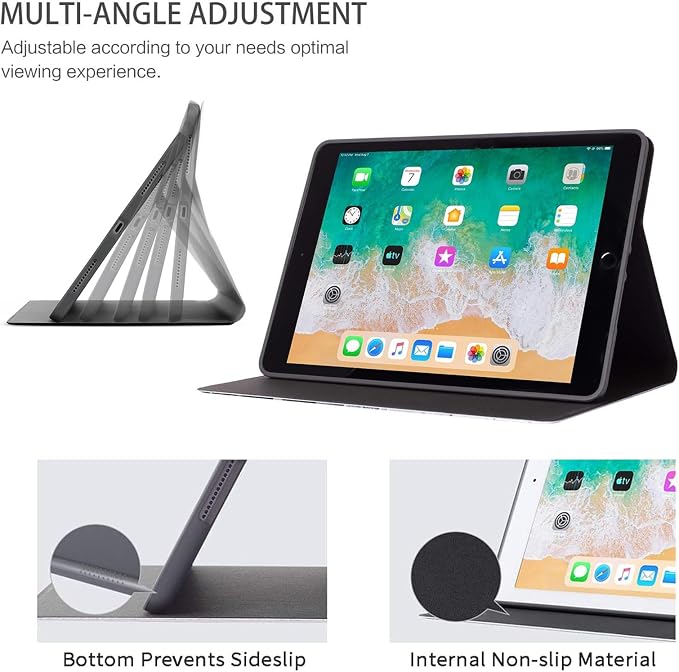 for Samsung Galaxy Tab A 8.0 2019 (SM-T290/T295) Tablet Protective Cover with Adjustable Stand and Magnetic Auto Wake/Sleep,Wolf and Dragon