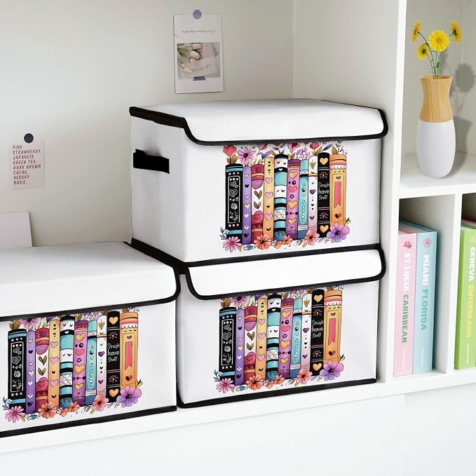 Stackable Clothes Storage Bins with Lids 3 Pack | Closet Organizers, Fabric Box, For Blanket Clothes, Under Bed Storage Containers