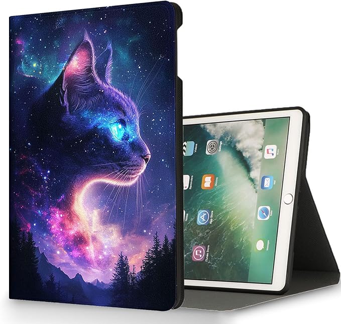for Microsoft Surface Go 4/3/2/1-10.5" 2021 Tablet Case,Auto Wake/Sleep,Adjustable Stand Protective Cover - Galaxy Cat