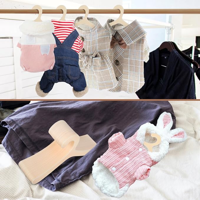 Toddmomy Pet Clothes Hangers for Dog Clothes Cat Hangers Small Pet Apparel Hanging Racks Lightweight Plastic Organizer for Drying Closet Shelf Storage Puppy Garments