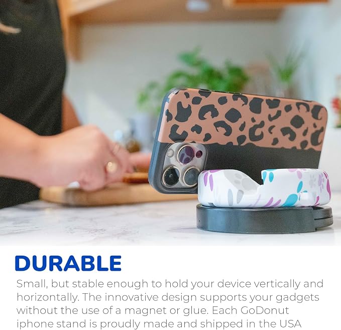 Plus+ Ultra Phone Stand (Swivel Base) - Portable Mount Accessory - Charging Port Access - Compatible with Tablet, iPhone & Most Smartphones (Pet Paws)