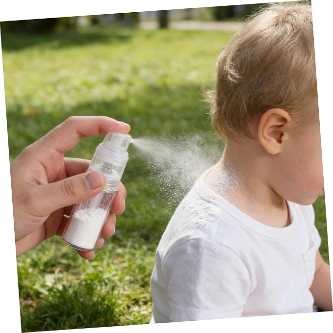 LIFKOME 3pcs Portable Powder Sprayer Dispenser Bottle 14ml 18ml 25ml White | Pet Body with Pp Nozzle, Refillable Design, Precise Control for Talcum Powder and Dry Shampoos, Travel and Daily Commutes