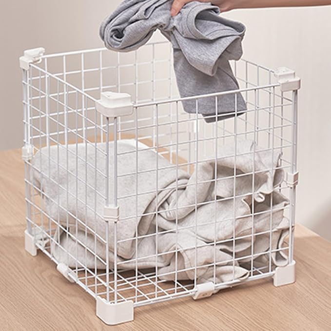 Wire Cube Connectors Multifunction Tight-Fit | Cube Organizer Grid Connectors for Home Dorm Apartment Bedroom Toy Case Animals Crate Closet Organization