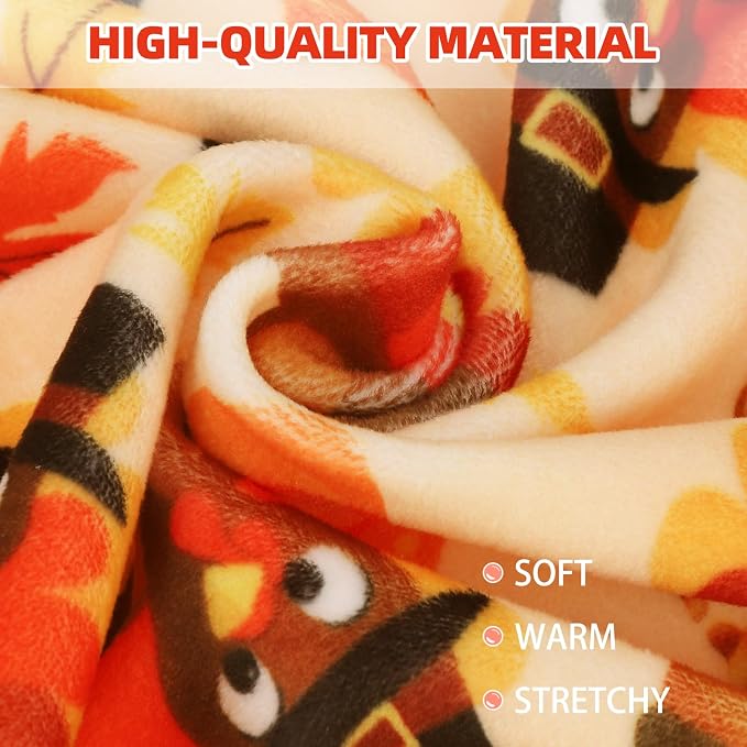 PUPTECK Soft Fleece Dog Pajamas for Small Medium Dogs, Dog Onesie Puppy Sweaters Clothes Jumpsuit Pjs, Cute Jammies Cat Coat Pet Costume Apparel, Turkey Orange M