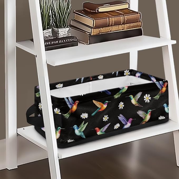 Bird Flower Toilet Paper Basket for Organizing with Handle Decorative Storage Bins for Countertop Toilet Paper Storage Basket Toilet Tank Top Small Basket