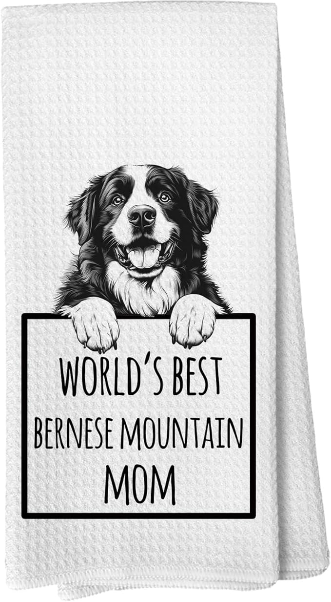 Funny Bernese Mountain Kitchen Towels and Dishcloths, Bernese Mountain Dog Gifts, Dog Mom Lovers Owner Gifts Drying Cloth Hand Towels for Bathroom Kitchen Decor, 16x24 Inches