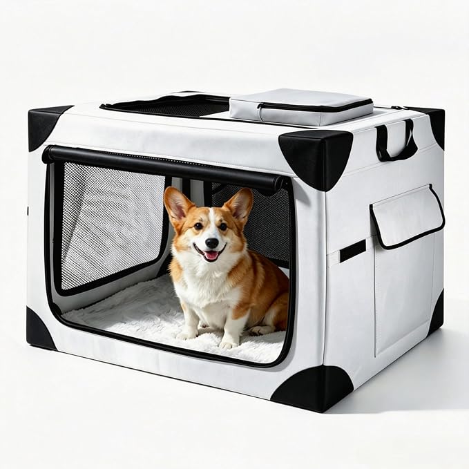 Portable Soft Medium Dog Crate Collapsible Pet Travel Kennel M(30"x21"x21")