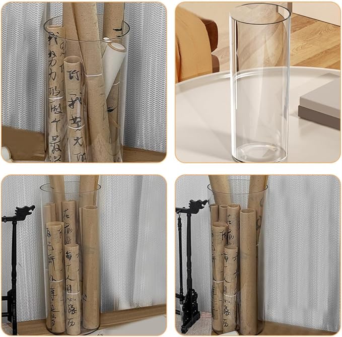 Plastic Cylinder Organizer for Brushes and Cards, Versatile Pet Art Supply Container Elegant Design, for Study Rooms and Office Organization