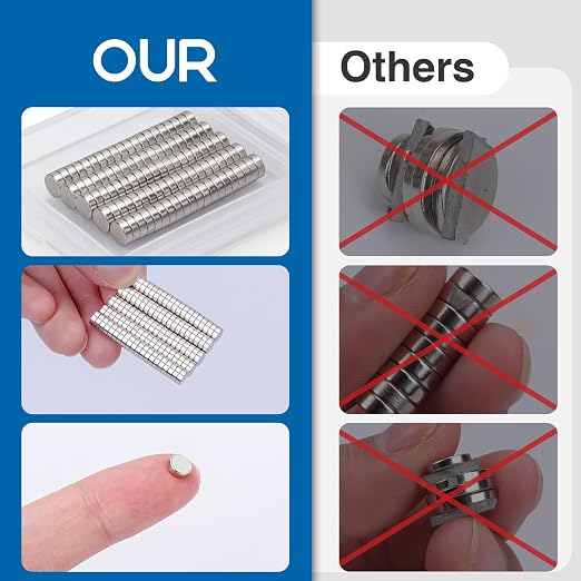 DIYMAG Small Refrigerator Magnets, 200Pcs Round Rare Earth Magnet | Mini Tiny Neodymium Strong Magnets for Crafts, DIY, Fridge, Miniatures, Whiteboard, Office, Kitchen, Dry Erase Board
