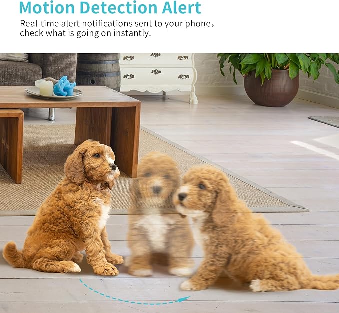 Armorcope Pet Camera, 2K HD Dog Camera with Phone APP, 360° Pan/Tilt View Puppy Cam, One Click Call for Baby Monitor, MagivPix Night Vision,Motion Tracking Alarm with Cloud/Local SD -2 Pack