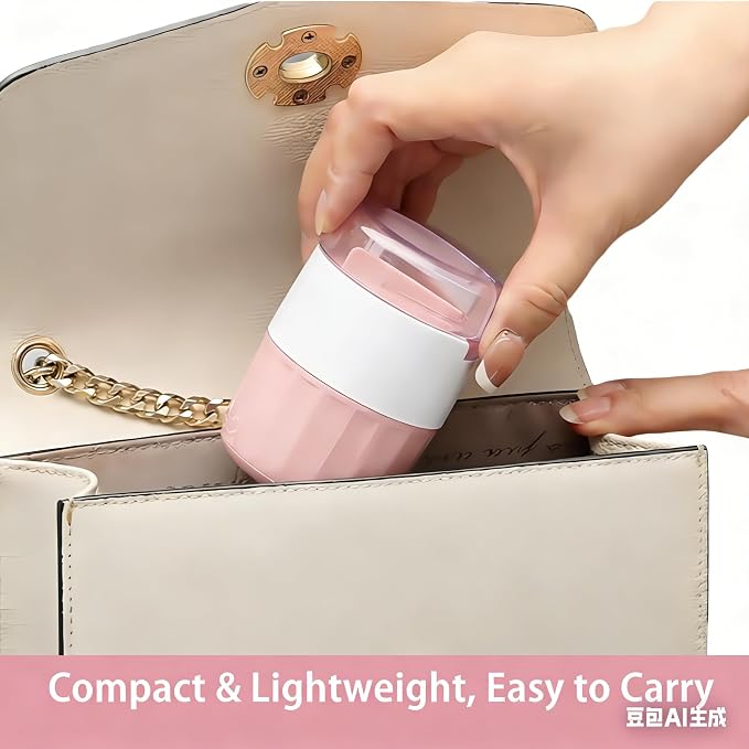 3-in-1 Pill Crusher and Cutter with Storage, BPA-Free Pill Grinder for Fine Powder, Stainless Steel Blade & Grinding Head, Portable Pill Splitter for Elderly, Pets, Travel (Pink)