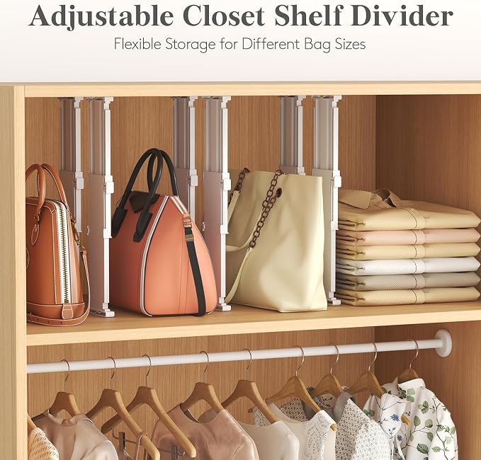 Lifewit 5" Tall Drawer Dividers, Adjustable Deep Drawer Organizer Clothes | 11.5"-18.5" Expandable Plastic Separators for Dresser, Kitchen, Cabinet, Nursery, Office, Socks & Underwear Storage, 8 Pack