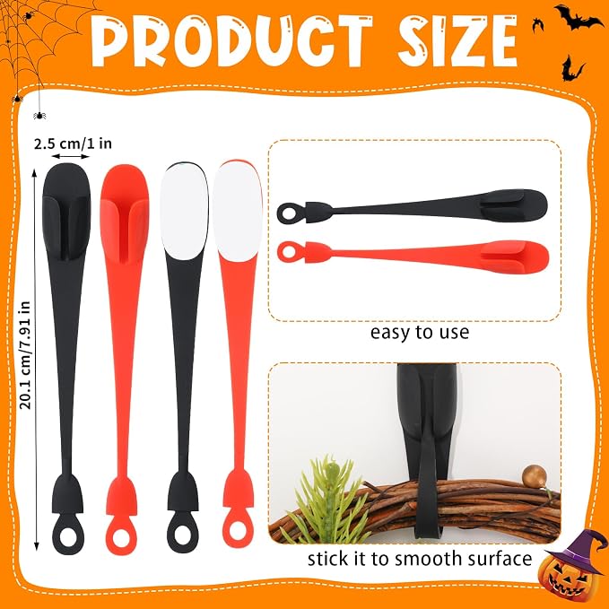 12 Pcs Cord Bundlers Organizer for Appliances, Black,Orange | Self Adhesive Kitchen Sticky Silicone Holder Organizer for Air Fryer, Toaster, Home Decorations Accessories
