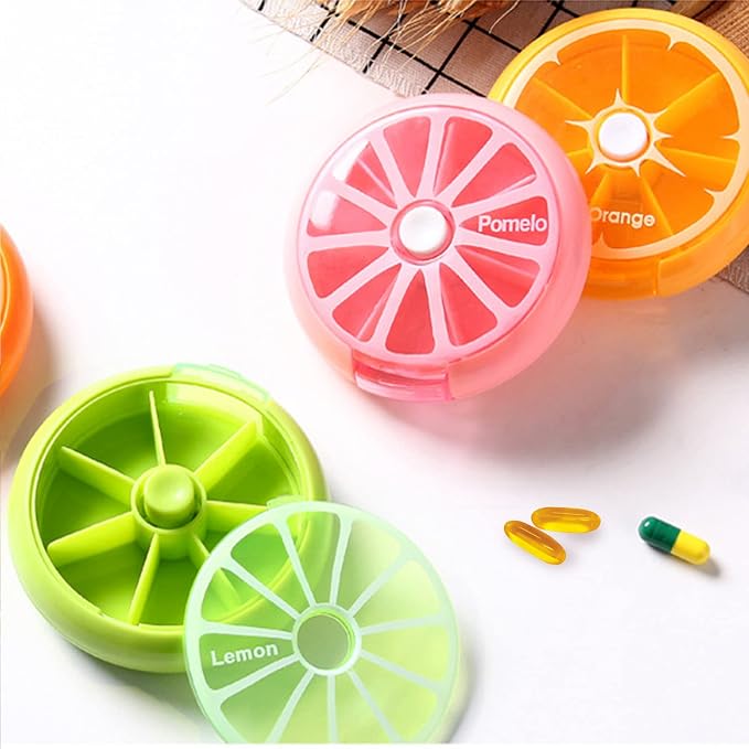 3PCS Pill Cases Weekly Pill Organizer 7 Day Pill Box Cute Pill Container Medica Box (3PCS)