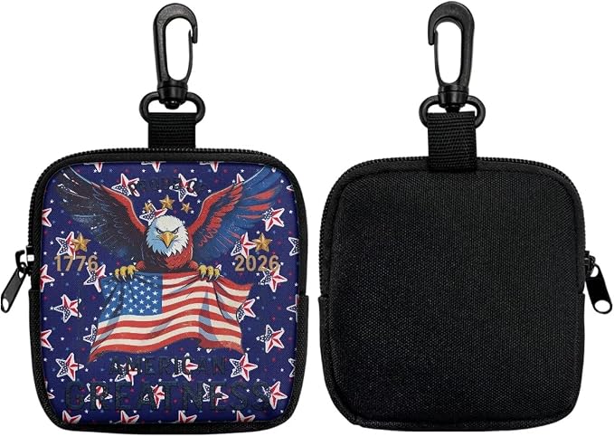Dog Training Pouch Lightweight Zipper Dog Treat Bags Training Pouch Small Puppy Snack Dispenser Portable to Take Pet Eseentials American 250 Years Theme