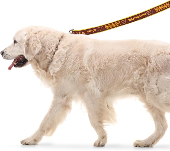 NFL PET Washington Commanders Dog Leash, Medium Football Team Leash for Dogs & Cats - Shiny & Colorful, Licensed by The NFL