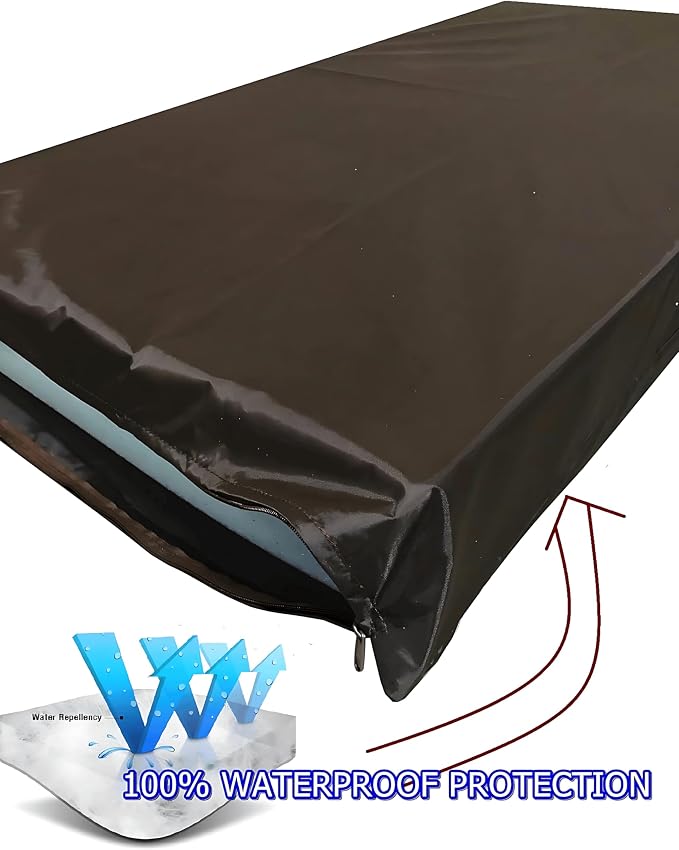 Dogbed4less Orthopedic Memory Foam Pet Bed for Large Dogs with Durable Black Canvas Cover, Waterproof Liner and Extra Brown Microsuede Antislip Duvet, Gel Cooling XXL 55X37X4 Pad