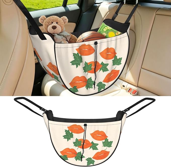 Lip Leaf Car Seat Organizer-Backseat Storage Bag for Travel | Waterproof Durable. Holds Snacks Gear Essentials. Fits Most Cars.