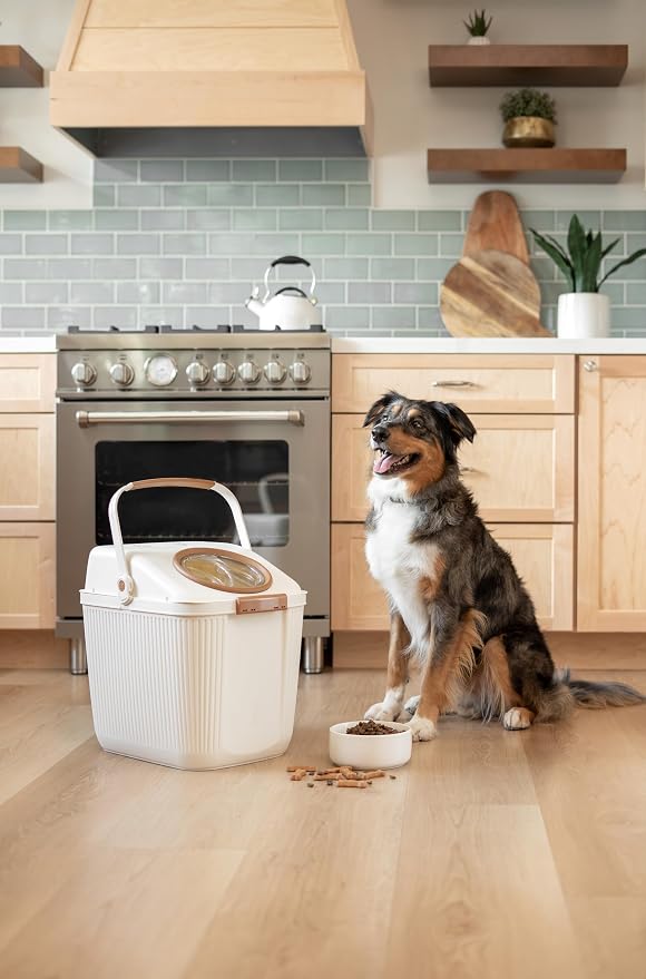 Harry Barker Lightweight Airtight Pet Food Storage Container, Eco-Friendly Recycled Plastic with Easy-Access Lid, Holds up to 25 lb Dry Dog or Cat Food