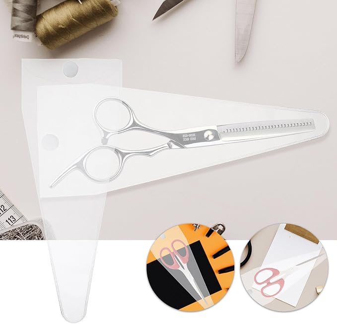 6pcs Pet Grooming Scissor Storage Bag PVC Portable Organizer | Compact Grooming Tool Holder, Easy Item Identification, Sleek Trendy Style for Pet Care Supplies