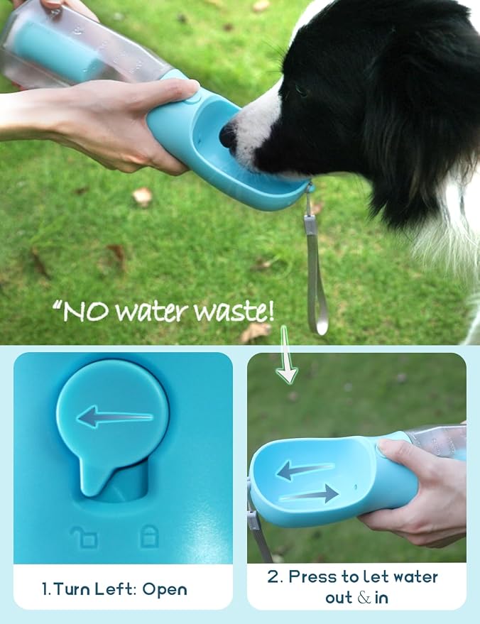 Portable Dog Water Bottle 3 in 1 Pet Travel Bowl Dispenser Treat Container
