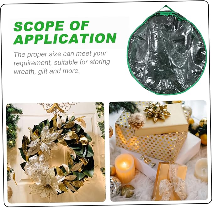 1pc Wreath Storage Container with Clear Window Christmas Wreath Holder for Holiday Decorations Holiday Storage Bag for Party Supplies and Wedding Preparation