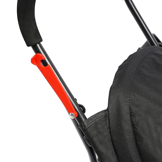 2 Wheels Pet Stroller, Foldable Pet Strolling Cart with Storage Basket and Cup Holder, Puppy Kitty Stroller with Weather Cover, Travel Gear for Medium Small Dogs and Cats Under 22lbs (Black)