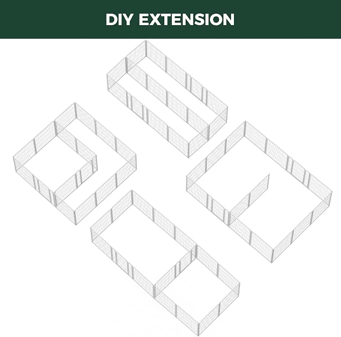 FXW Homeplus Indoor Dog Playpen with Divider Connectors, 32" H, 16 Panels | Calm Indoor Play Area, Two-Zone Layout, For Small & Medium Dogs, Patented