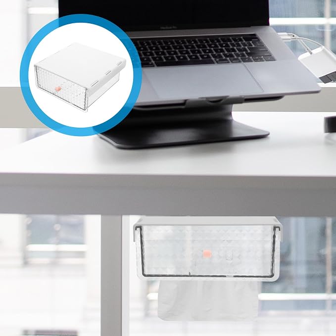 Lurrose Desk Tissue Holder for Office Desk Organization, Resistant to Deformation Storage Bin with Sleek Pet and Abs Material, Compact Tissue Box Cover for Office Use