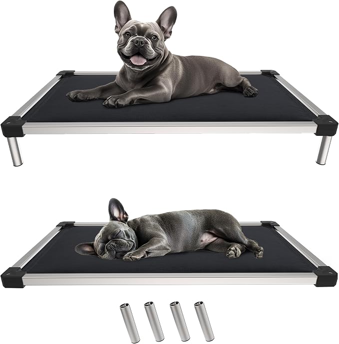FXW TitanNest Padded Chew-Proof Elevated Dog Bed for Extra-Small Dogs | Easy to Clean, Pre-assembly Raised Cot, Indoor/Outdoor/Camping, 29 x 18 x 4.5in