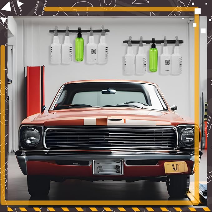 2 Pcs Spray Bottle Holder Wall Mounted Universal Trigger | Spray Bottle Storage Rack, Hardware Hanger Organizer, Holds up to 12 Sprayers (16 Oz), Mobile Garage Home Organizer