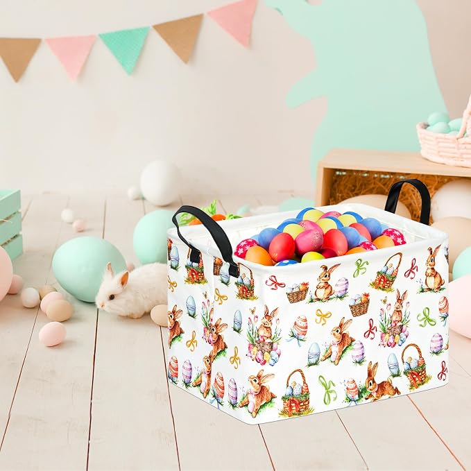 Gift Toy Storage Basket for Girls and Boys, Storage Organizer for Nursery Hamper Home Bedroom Laundry Hamper Shelf Easter Baskets